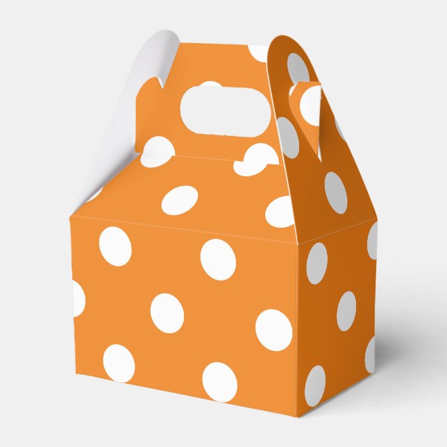 Autumn Season White Polka Dot Pattern Favour Box (Front Side)