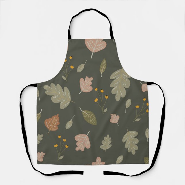 Autumn Season with Leaves and Plants  Apron (Front)
