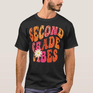 Autumn SECOND GRADE VIBES Teacher Peace Love 2nd G T-Shirt