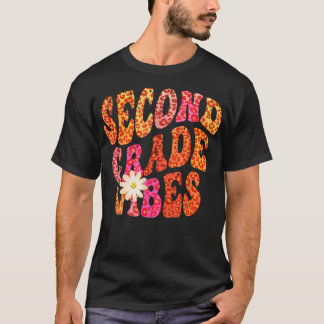 Autumn SECOND GRADE VIBES Teacher Peace Love 2nd G T-Shirt
