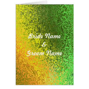Autumn Shades Green & Yellow Wedding Congrats Card