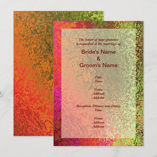 Autumn Shades of Colour Wedding Invitation (Front/Back)