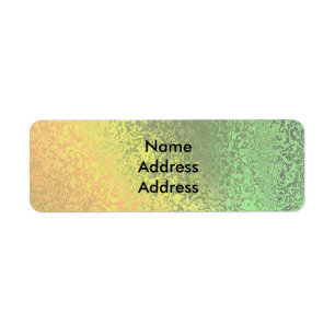 Autumn Shades of Green Yellow Return Address Lab