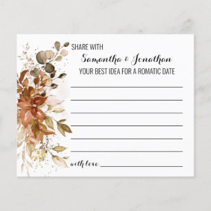 Autumn Share a Date Idea Shower Game card