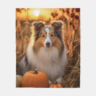 Autumn Sheltie Fleece Blanket