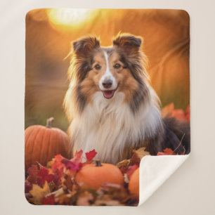 Autumn Sheltie Sherpa Blanket