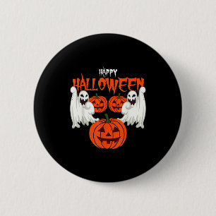 Autumn shirt with pumpkin face ghosts of autumn 6 cm round badge