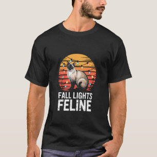 Autumn Siamese Cat Lights Design - Fall Lights Fel T-Shirt