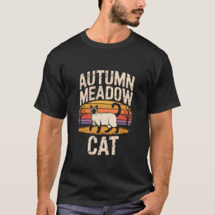 Autumn Siamese Cat Retro Field 1 T-Shirt