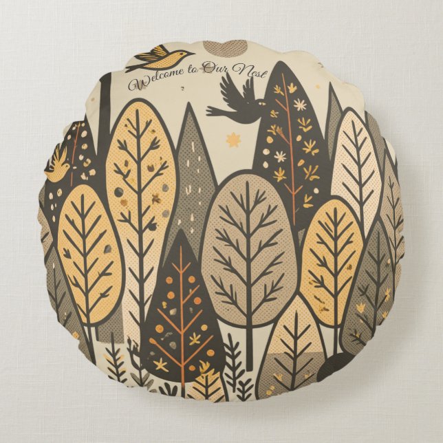 Autumn Silence Grove  Round Cushion (Front)