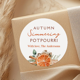 Autumn Simmering Potpourri Gift Classic Round Sticker