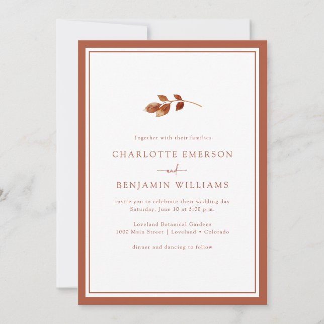 Autumn Simple Wedding Invitation (Front)