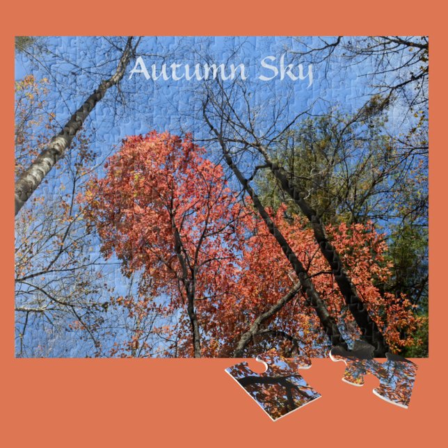 Autumn Sky Colourful Fall Trees Photographic Jigsaw Puzzle (Creator Uploaded)
