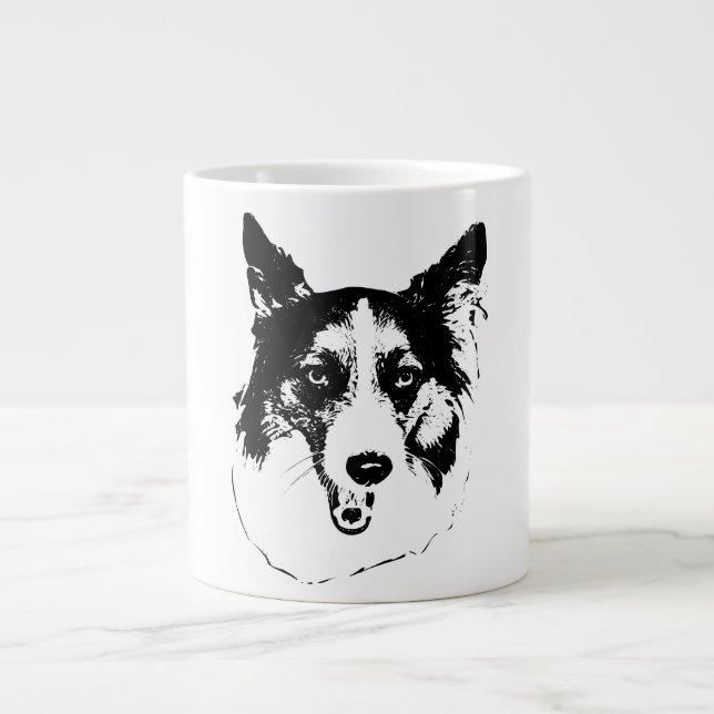 Autumn Smile in Ink Large Coffee Mug (Front)