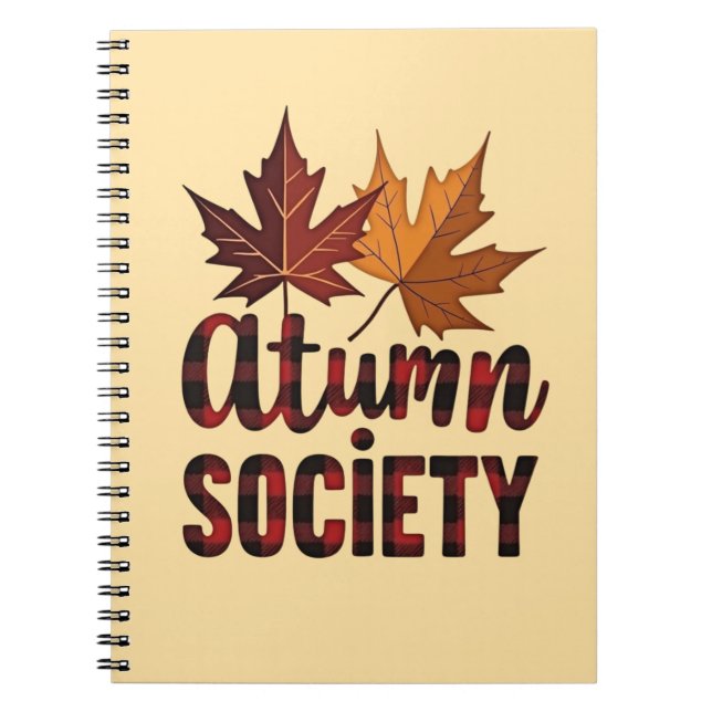 Autumn Society Maple Leaves Fall Season Design Notebook (Front)