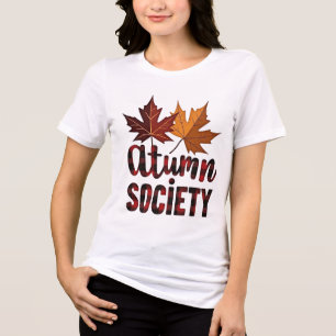 Autumn Society Maple Leaves Fall Season Design Tri-Blend Shirt