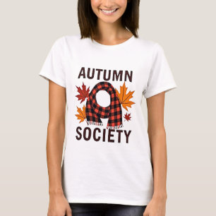 Autumn Society – Personalized Plaid Letter Fill T-Shirt