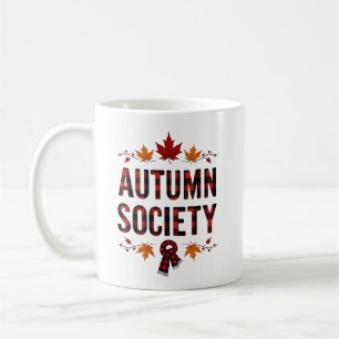 Autumn Society Plaid Lettering Fall Design Coffee Mug