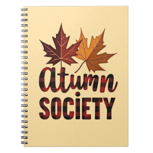 Autumn Society Plaid Lettering Fall Notebook