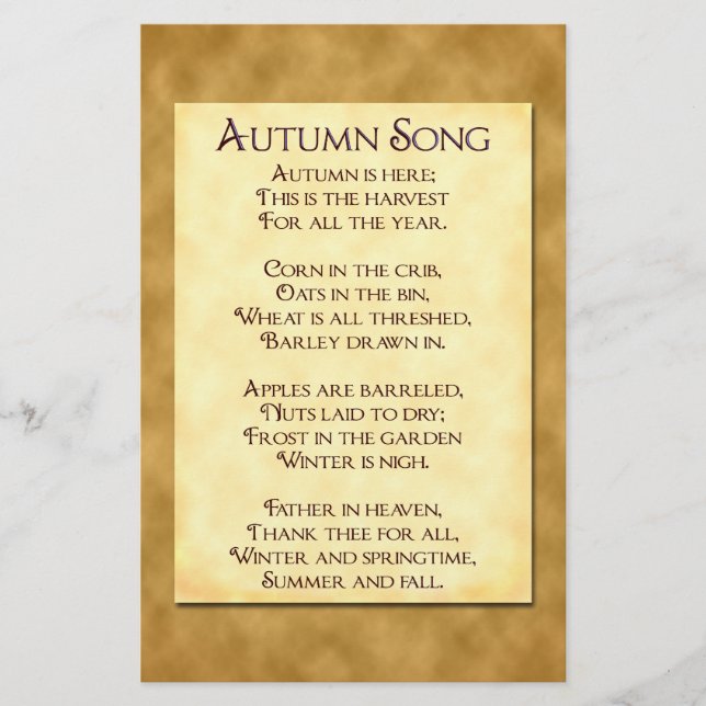 Autumn Song Harvest Poem Flyer (Front)