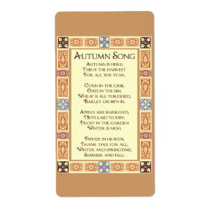 Autumn Song Thanksgiving Harvest Poem Sticker