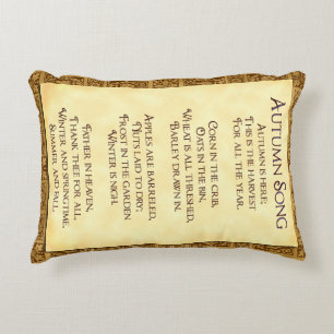 Autumn Song Thanksgiving Poem Rustic Decorative Cushion