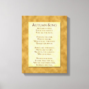 Autumn Song Thanksgiving Poem Wrapped Canvas