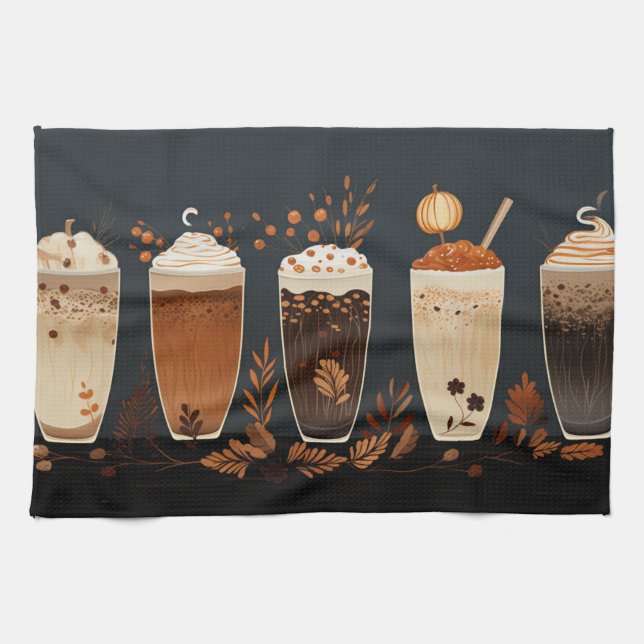 Autumn Spice Latte Kitchen Towels (Horizontal)