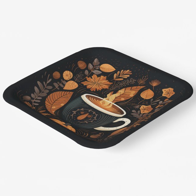 Autumn Spice Latte Party Plates (Angled)