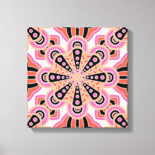 Autumn Spice Mandala- Boho Flower Bust Canvas Print
