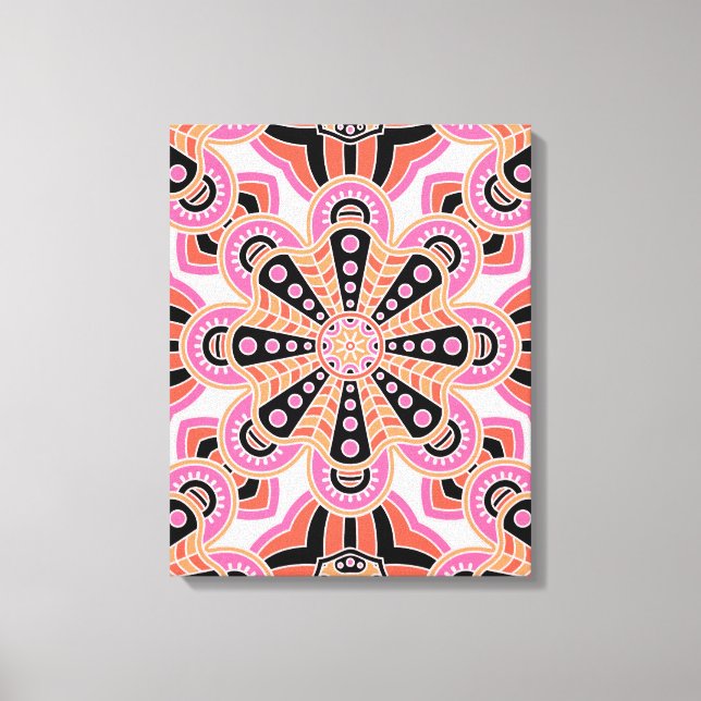 Autumn Spice Mandala- Boho Flower Bust Canvas Print (Front)