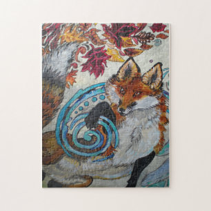 Autumn Spiral Fox Jigsaw Puzzle