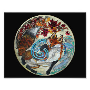 Autumn Spiral Fox Photo Print