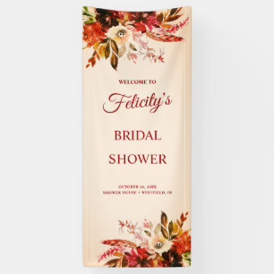 Autumn Splendor Fall Foliage Ivory Bridal Shower Banner