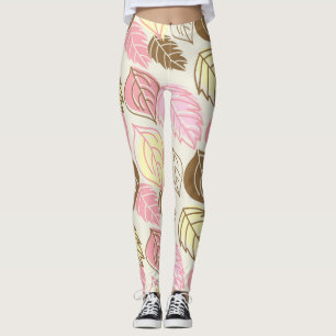 Autumn Splendor: Leaf Seamless Pattern Leggings