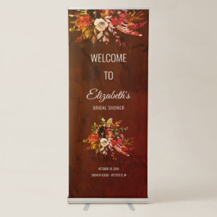 Autumn Splendour Boho Floral Wedding Retractable Banner