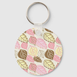 Autumn Splendour: Leaf Seamless Pattern Key Ring