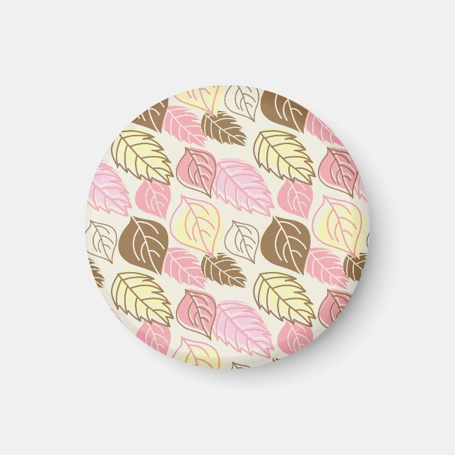 Autumn Splendour: Leaf Seamless Pattern Magnet (Front)