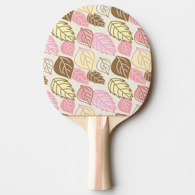 Autumn Splendour: Leaf Seamless Pattern Ping Pong Paddle (Front)
