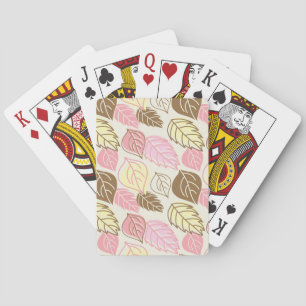 Autumn Splendour: Leaf Seamless Pattern Playing Cards