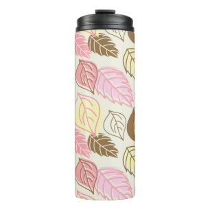Autumn Splendour: Leaf Seamless Pattern Thermal Tumbler