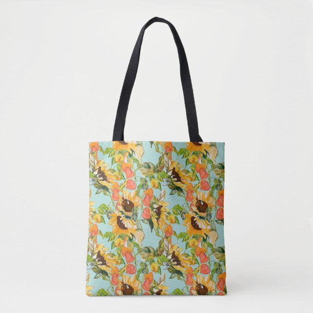 Autumn Splendour: Seamless Nature Pattern Tote Bag (Front)