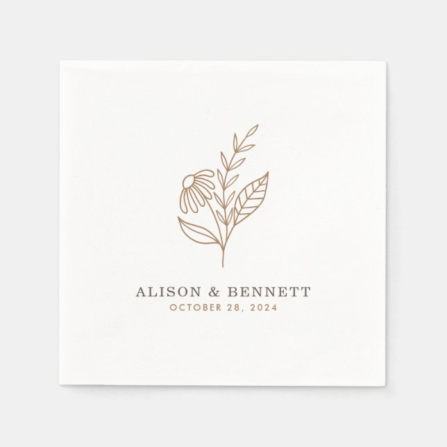 Autumn Sprig Fall Wedding Napkin (Front)