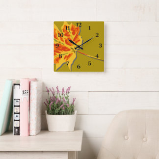 Autumn square wall clock
