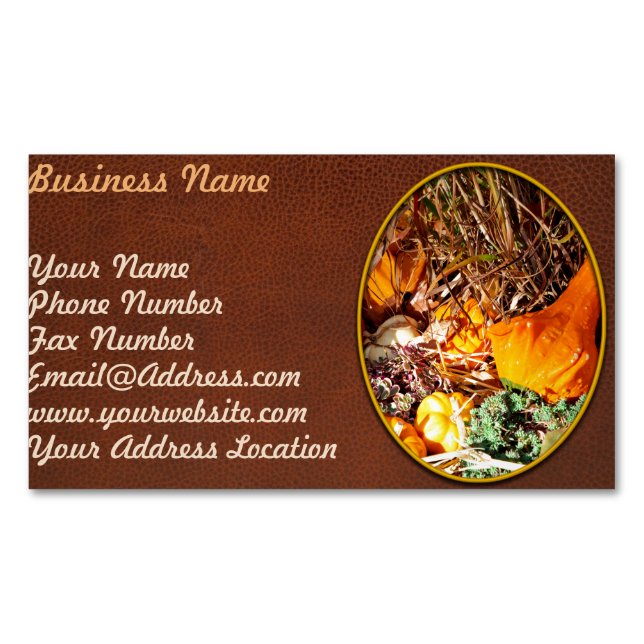 Autumn - Squash - Feeling squashed Magnetic Business Card (Front)