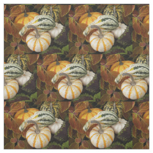 Autumn Squash Still Life Photo Pattern Fabric