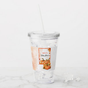 Autumn Squash Watercolor Baby Shower Themed  Acrylic Tumbler