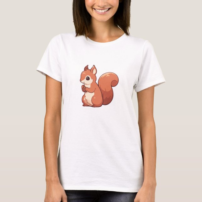 Autumn Squirrel Aesthetic T-Shirt (Front)