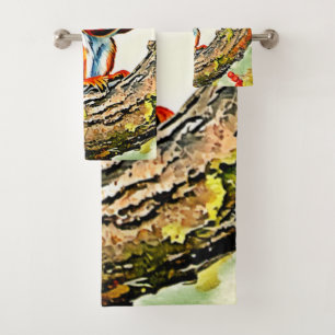 Autumn Squirrel Art Bath Towel Set