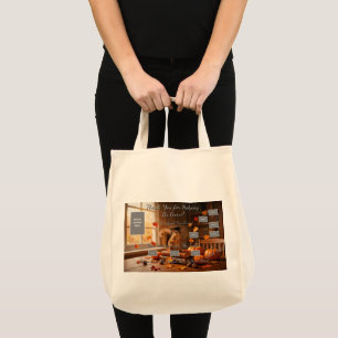 Autumn Squirrel Back to School Teacher Tote Bag